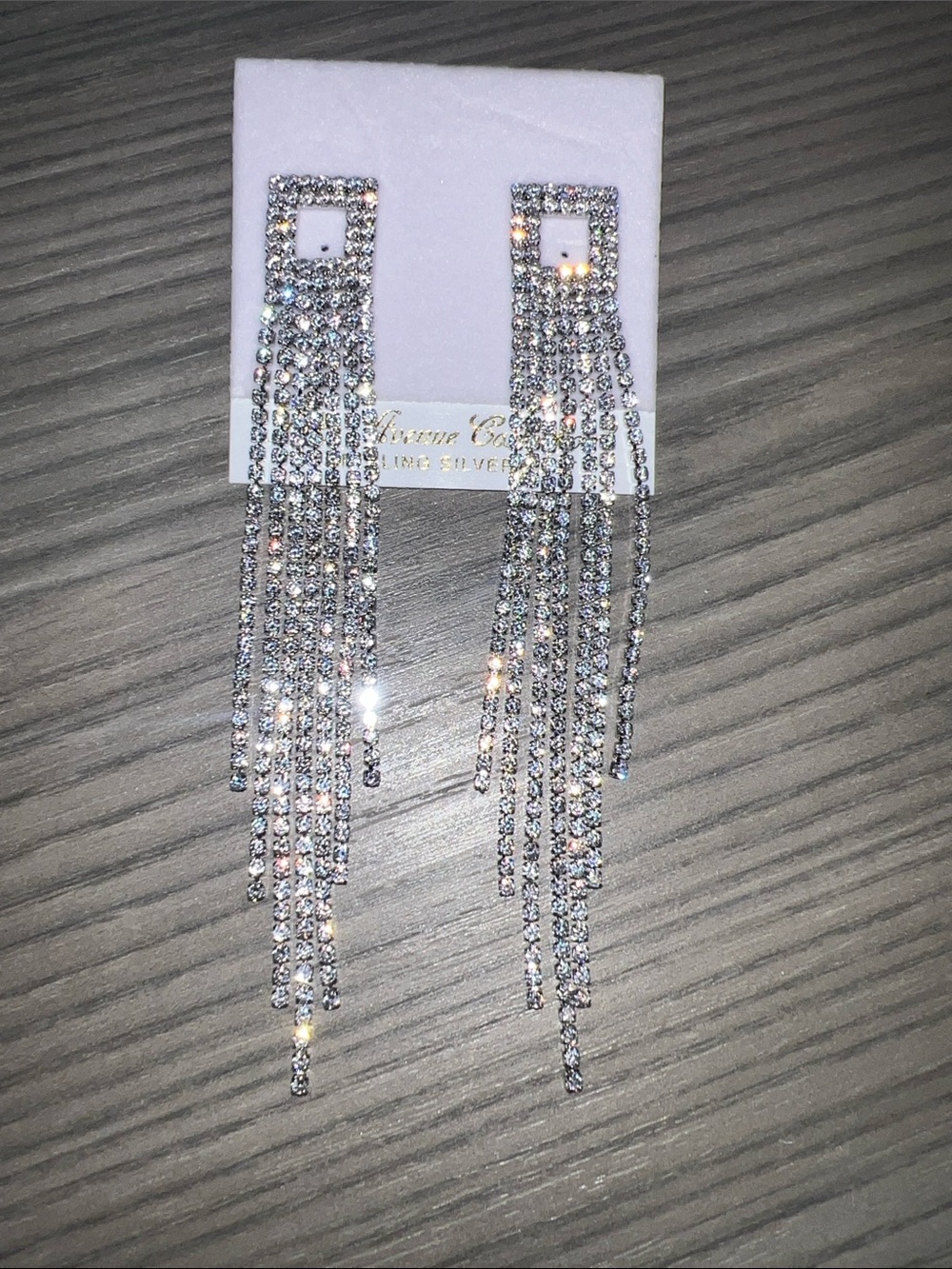 Sparkling Silver Fringe Crystal Drop Earrings -  Women Jewelry